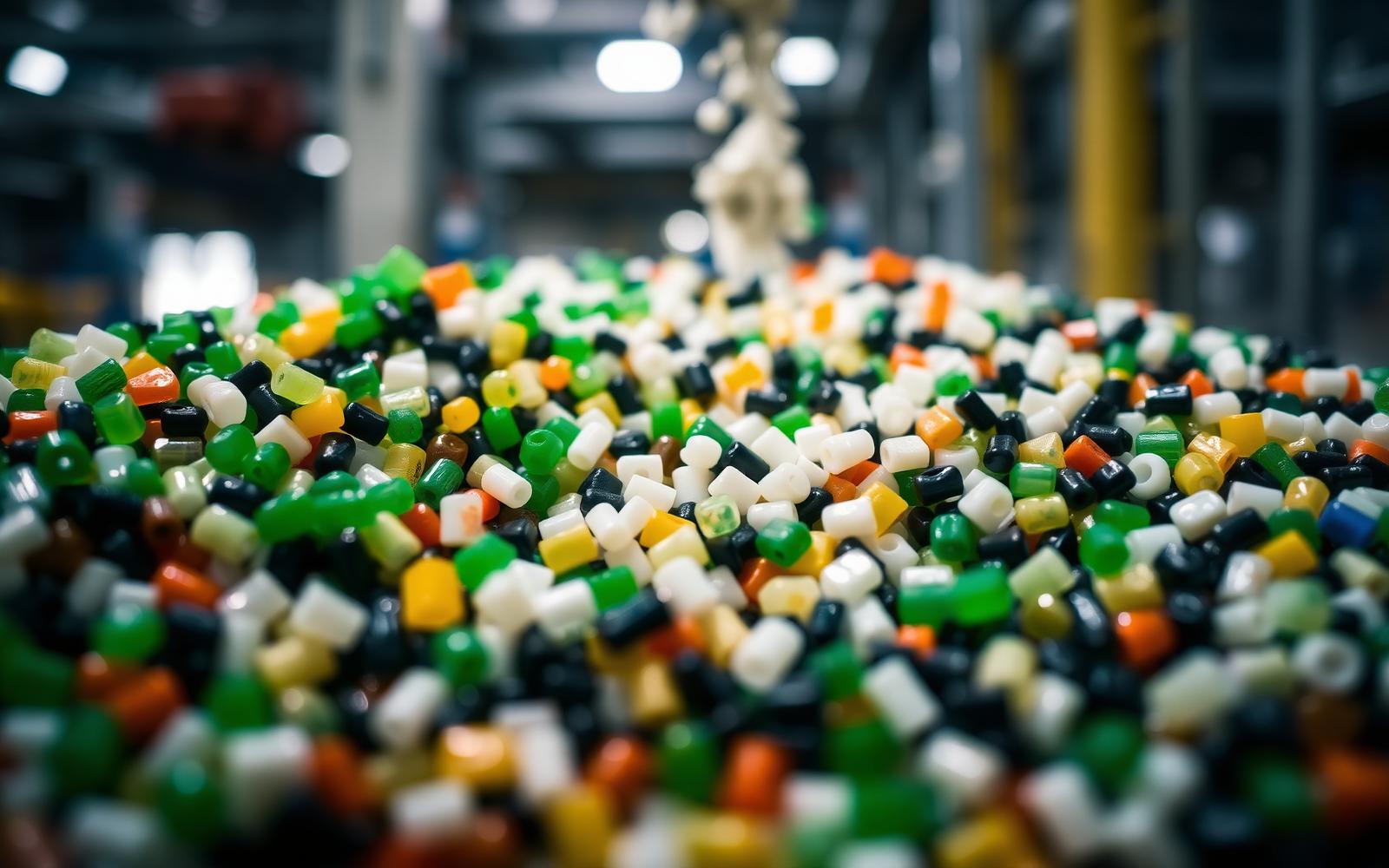 Pellets reciclados coloridos